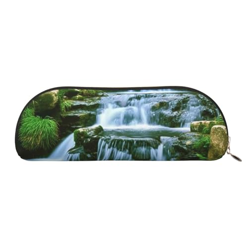 MMSJSBVY Two Big Pandas Federmäppchen aus Leder – halbrunder Organizer mit Reißverschluss für Stifte, Kosmetik und Reisen, Wasserfall fließend nach unten, Einheitsgröße, Schulranzen MMSJSBVY Two Big Pandas Federmäppchen aus Leder – halbrunder Organizer mit Reißverschluss für Stifte, Kosmetik und Reisen, Wasserfall fließend nach unten, Einheitsgröße, Schulranzen von MMSJSBVY