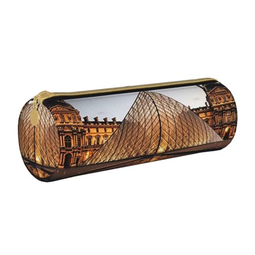 MMSJSBVY Verheiratetes Paar Walking On The Beach Zylinder Bleistift Aufbewahrungstasche Leder Bleistift Tasche Schöne Große Kapazität Geeignet für Studenten Büro Reise Make-up Pinsel Aufbewahrung mit von MMSJSBVY