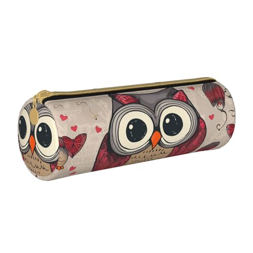 MMSJSBVY Verheiratetes Paar Walking On The Beach Zylinder Bleistift Aufbewahrungstasche Leder Bleistift Tasche Schöne Große Kapazität Geeignet für Studenten Büro Reise Make-up Pinsel Aufbewahrung mit von MMSJSBVY