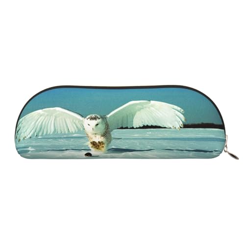 MMSJSBVY Weltkriegs-Flugzeug-Federmäppchen aus Leder – halbrunder Organizer mit Reißverschluss für Stifte, Kosmetik und Reisen, Fliegende Eule, Einheitsgröße, Schulranzen von MMSJSBVY