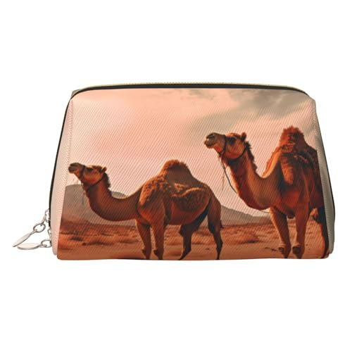 Make-up-Tasche aus Hirschleder, große Kapazität, Reise-Aufbewahrungstasche, Mehrzweck-Toilettenartikel und Make-up-Tasche, Camels Rest Desert, Einheitsgröße, Schulranzen von MMSJSBVY