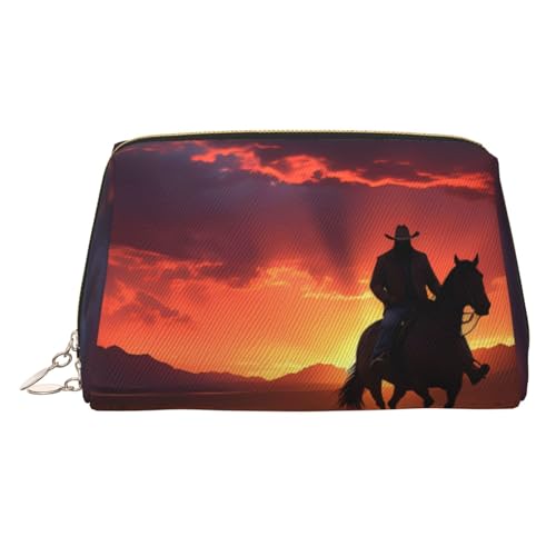 Make-up-Tasche aus Hirschleder, große Kapazität, Reise-Aufbewahrungstasche, Mehrzweck-Toilettenartikel und Make-up-Tasche, Cowboy West, Einheitsgröße, Schulranzen von MMSJSBVY