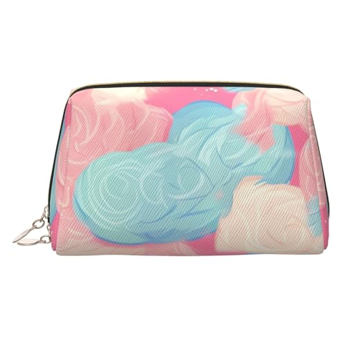 Make-up-Tasche aus Leder, Motiv: Cartoon-Pilze, große Kapazität, Reise-Aufbewahrungstasche, Mehrzweck-Toilettenartikel und Make-up-Tasche, COTTON CANDY, Einheitsgröße, Schulranzen von MMSJSBVY