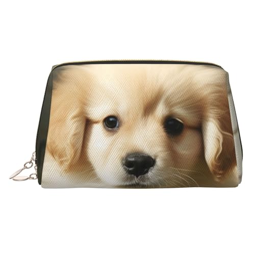 Make-up-Tasche aus Leder, Motiv: Cartoon-Pilze, große Kapazität, Reise-Aufbewahrungstasche, Mehrzweck-Toilettenartikel und Make-up-Tasche, Niedlicher Hund, Einheitsgröße, Schulranzen von MMSJSBVY
