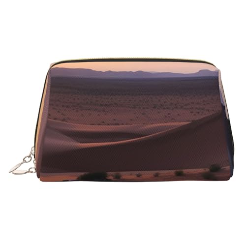 Make-up-Tasche aus Leder, Motiv: Cartoon-Pilze, große Kapazität, Reise-Aufbewahrungstasche, Mehrzweck-Toilettenartikel und Make-up-Tasche, Wüsten-Camping, Einheitsgröße, Schulranzen von MMSJSBVY