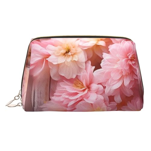 Make-up-Tasche aus Leder, Motiv: Hai im Meer, große Kapazität, Reise-Aufbewahrungstasche, Mehrzweck-Toilettenartikel und Make-up-Tasche, Rosa Blumenholz, Einheitsgröße, Schulranzen von MMSJSBVY