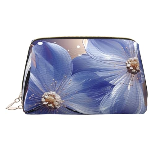 Make-up-Tasche aus Leder, kariert, große Kapazität, Reise-Aufbewahrungstasche, Mehrzweck-Toilettenartikel und Make-up-Tasche, Blaue, abstrakte Blumen., Einheitsgröße, Schulranzen Make-up-Tasche aus Leder, kariert, große Kapazität, Reise-Aufbewahrungstasche, Mehrzweck-Toilettenartikel und Make-up-Tasche, Blaue, abstrakte Blumen., Einheitsgröße, Schulranzen von MMSJSBVY