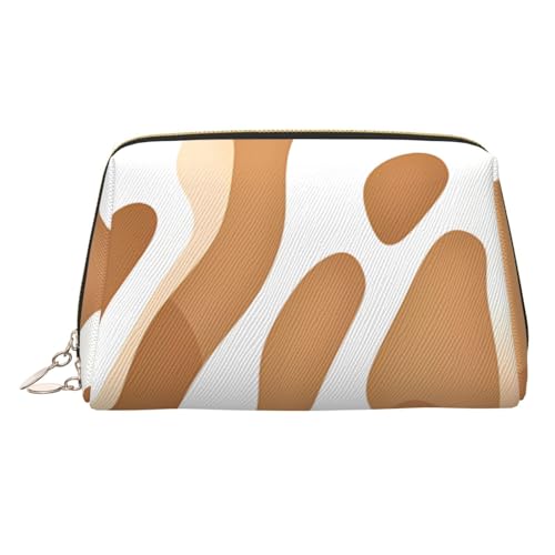 Make-up-Tasche aus Leder mit Leopardenmuster, große Kapazität, Reise-Aufbewahrungstasche, Mehrzweck-Toilettenartikel und Make-up-Tasche, Giraffenmuster, Einheitsgröße, Schulranzen von MMSJSBVY