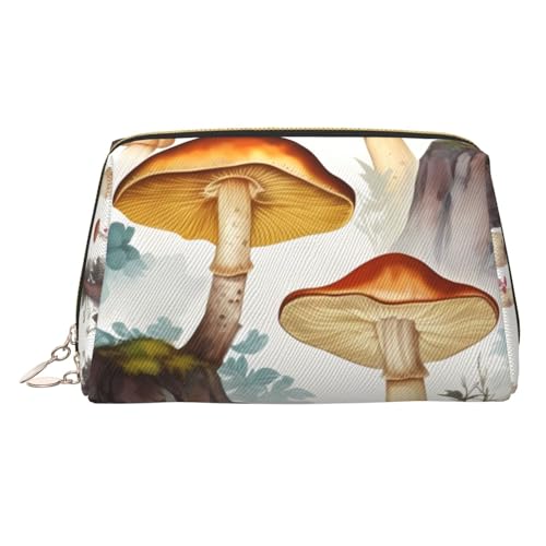 Make-up-Tasche aus Leder mit Sonnenblumen-Motiv, große Kapazität, Reise-Aufbewahrungstasche, Mehrzweck-Toilettenartikel und Make-up-Tasche, Japanischer Malpilz, Einheitsgröße, Schulranzen von MMSJSBVY