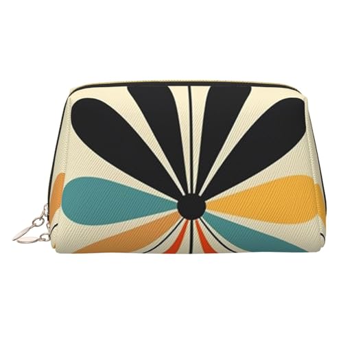 Make-up-Tasche aus Leder mit Sonnenblumen-Motiv, große Kapazität, Reise-Aufbewahrungstasche, Mehrzweck-Toilettenartikel und Make-up-Tasche, Retro, modern, Einheitsgröße, Schulranzen von MMSJSBVY