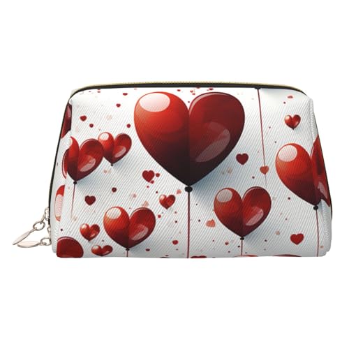 Make-up-Tasche aus Leder mit Winterhintergrund, große Kapazität, Reise-Aufbewahrungstasche, Mehrzweck-Toilettenartikel und Make-up-Tasche, Romantische Liebe, Einheitsgröße, Schulranzen von MMSJSBVY