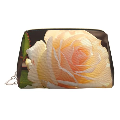 Make-up-Tasche aus Leder mit Winterhintergrund, große Kapazität, Reise-Aufbewahrungstasche, Mehrzweck-Toilettenartikel und Make-up-Tasche, Romantische Rosen, Einheitsgröße, Schulranzen von MMSJSBVY