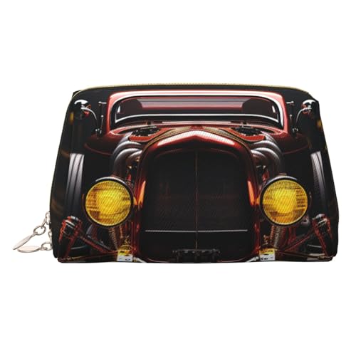 Make-up-Tasche aus Leder mit Winterhintergrund, große Kapazität, Reise-Aufbewahrungstasche, Mehrzweck-Toilettenartikel und Make-up-Tasche, Ruten-Auto, Einheitsgröße, Schulranzen von MMSJSBVY