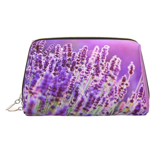 Make-up-Tasche aus Leder mit buntem Herzmuster, große Kapazität, Reise-Aufbewahrungstasche, Mehrzweck-Toilettenartikel und Make-up-Tasche, Romantischer violetter Lavendel, Einheitsgröße, Schulranzen von MMSJSBVY