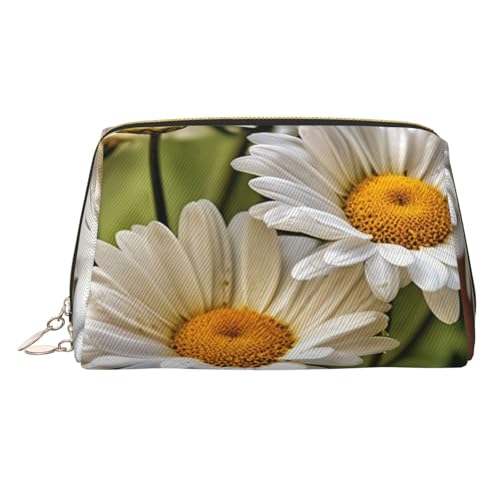 Make-up-Tasche aus Leder mit fliegender Eule, große Kapazität, Reise-Aufbewahrungstasche, Mehrzweck-Toilettenartikel und Make-up-Tasche, Blumenblüten und Gänseblümchen, Einheitsgröße, Schulranzen von MMSJSBVY