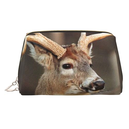 Make-up-Tasche aus Leder mit hellem Muster, große Kapazität, Reise-Aufbewahrungstasche, Mehrzweck-Toilettenartikel und Make-up-Tasche, Jagdsaison Hirsch, Einheitsgröße, Schulranzen von MMSJSBVY