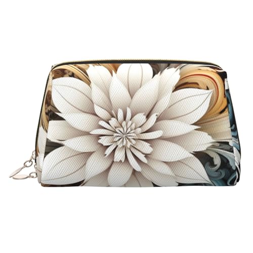 Make-up-Tasche aus Leder mit niedlichem Hasen-Motiv, große Kapazität, Reise-Aufbewahrungstasche, Mehrzweck-Toilettenartikel und Make-up-Tasche, Blumen-Wirbel, Einheitsgröße, Schulranzen von MMSJSBVY