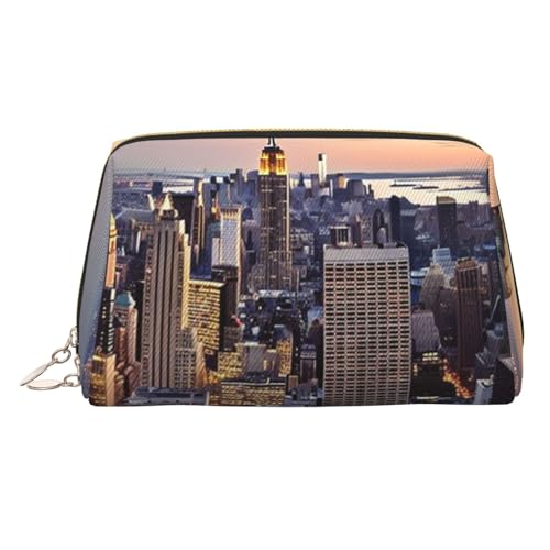 Make-up-Tasche aus Leder mit niedlichem Hasen-Motiv, große Kapazität, Reise-Aufbewahrungstasche, Mehrzweck-Toilettenartikel und Make-up-Tasche, New York City, Einheitsgröße, Schulranzen von MMSJSBVY