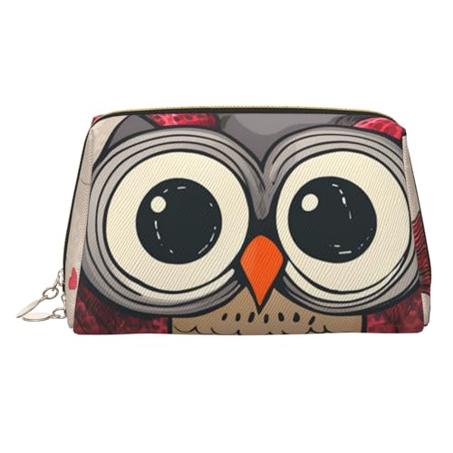 Make-up-Tasche aus Leder mit süßem wildem Elefant, große Kapazität, Reise-Aufbewahrungstasche, Mehrzweck-Toilettenartikel und Make-up-Tasche, Love Owl, Einheitsgröße, Schulranzen von MMSJSBVY