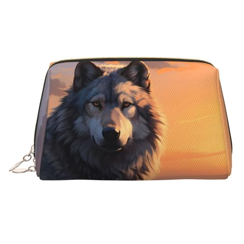 Make-up-Tasche mit Blumenmuster, Leder, große Kapazität, Reise-Aufbewahrungstasche, Mehrzweck-Toilettenartikel und Make-up-Tasche, Fantasie-Tier, Einheitsgröße, Schulranzen von MMSJSBVY