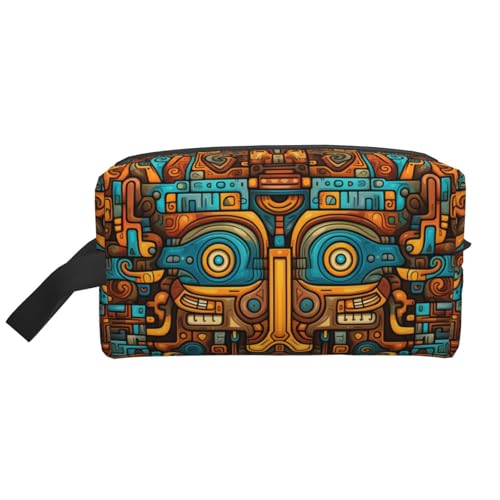 Mexikanische Folk Art Boho tragbare große Kapazität Reise-Kulturbeutel (Druckmodelle) wasserdichte Make-up-Aufbewahrungstasche für Männer und Frauen für Geschäftsreisen, Fitness, Badezimmer, tägliche von MMSJSBVY