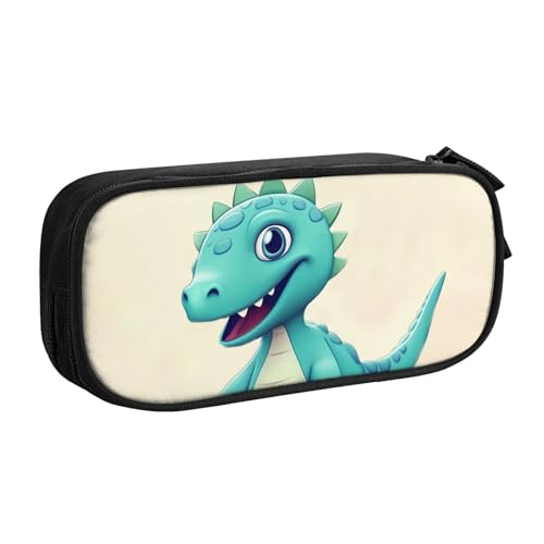 Niedliche Cartoon-Dinosaurier-Federmäppchen, Reißverschluss, glattes Federmäppchen, tragbares Federmäppchen, große Schule, Schreibwaren, Aufbewahrungstasche, Make-up-Tasche, Schwarz , Einheitsgröße, von MMSJSBVY