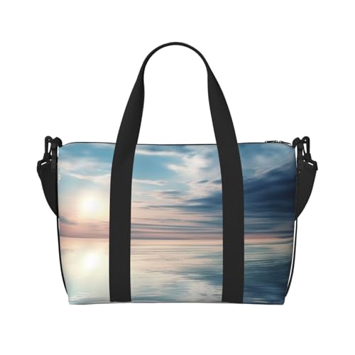 Niedliche Cartoon-Pinguin-Reisetasche, Unisex, wasserabweisend, Wochenend-Turnbeutel, große Kapazität, verstellbarer Schultergurt, Reisetasche, Friedliche Meereslandschaft, Einheitsgröße von MMSJSBVY