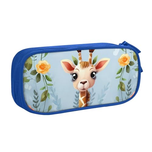 Niedliche Giraffe Blumen Federmäppchen Reißverschluss Glatt Federmäppchen Tragbare Federmäppchen Große Schule Schreibwaren Aufbewahrungstasche Make-up Tasche, blau, Einheitsgröße, Kosmetikkoffer Niedliche Giraffe Blumen Federmäppchen Reißverschluss Glatt Federmäppchen Tragbare Federmäppchen Große Schule Schreibwaren Aufbewahrungstasche Make-up Tasche, blau, Einheitsgröße, Kosmetikkoffer von MMSJSBVY