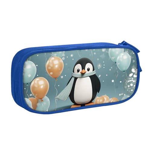 Pinguin Ballon Schneeflocke Federmäppchen Reißverschluss Glatt Federmäppchen Tragbare Federmäppchen Große Schule Schreibwaren Aufbewahrungstasche Make-up Tasche, blau, Einheitsgröße, Kosmetikkoffer Pinguin Ballon Schneeflocke Federmäppchen Reißverschluss Glatt Federmäppchen Tragbare Federmäppchen Große Schule Schreibwaren Aufbewahrungstasche Make-up Tasche, blau, Einheitsgröße, Kosmetikkoffer von MMSJSBVY