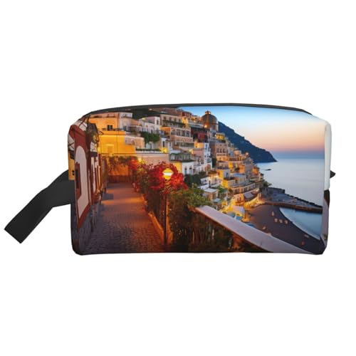 Serene Coastal tragbare Reise-Kulturbeutel mit großer Kapazität (Druckmodelle) wasserdichte Make-up-Aufbewahrungstasche für Männer und Frauen für Geschäftsreisen, Fitness, Badezimmer, tägliche von MMSJSBVY