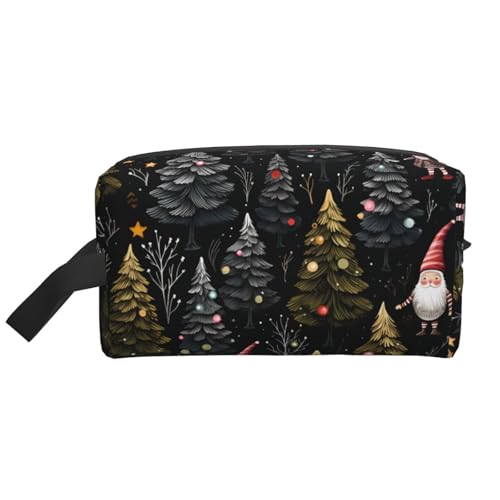 Tragbare Kulturbeutel mit großer Kapazität für unterwegs, Motiv: Weihnachtswichtel, wasserdichte Make-up-Aufbewahrungstasche für Damen und Herren, für Geschäftsreisen, Fitness, Badezimmer, tägliche von MMSJSBVY