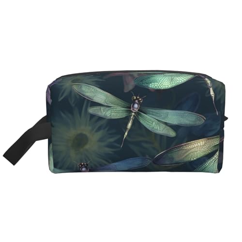 Tragbarer Kulturbeutel mit Libellenmuster, große Kapazität, Reise-Kulturbeutel (Druckmodelle), wasserdichte Make-up-Aufbewahrungstasche für Damen und Herren, für Geschäftsreisen, Fitness, Badezimmer von MMSJSBVY