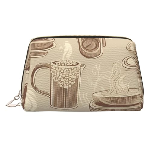 Vintage Espressomaschine Leder Make-up Tasche Große Kapazität Reise Aufbewahrungstasche Doppelzweck Toilettenartikel und Make-up-Tasche, Vintage-Espressomaschine, Einheitsgröße, Schulranzen von MMSJSBVY