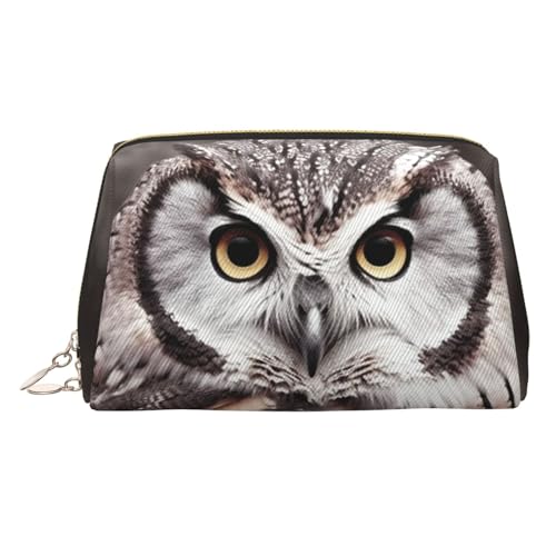 Vintage Espressomaschine Leder Make-up Tasche Große Kapazität Reise Aufbewahrungstasche Doppelzweck Toilettenartikel und Make-up-Tasche, eule, Einheitsgröße, Schulranzen von MMSJSBVY