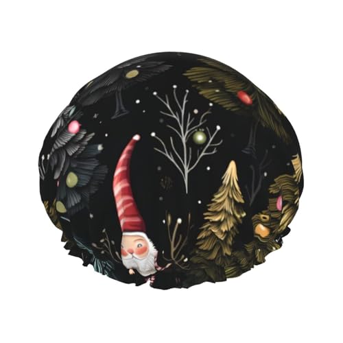 Weihnachtsdeko mit Lichtern Duschhaube für Damen – wiederverwendbare wasserdichte Dusch-Haarkappe zum Baden, Hautpflege und Zuhause von MMSJSBVY