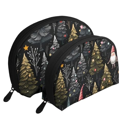 Zebra Tiger Leopard Pink Portable Shell Makeup Bag Set (2 Pieces), Zippered Travel Toiletry Bag For Cosmetics, Weihnachtsdeko mit Lichtern., Einheitsgröße von MMSJSBVY