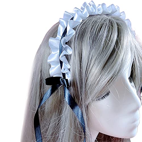 Plissierter Haarreif für Damen, elegante Schleife, Make-up-Stirnband für Mädchen, Cosplay, Dienstmädchen, Haar-Accessoires von MMSKY