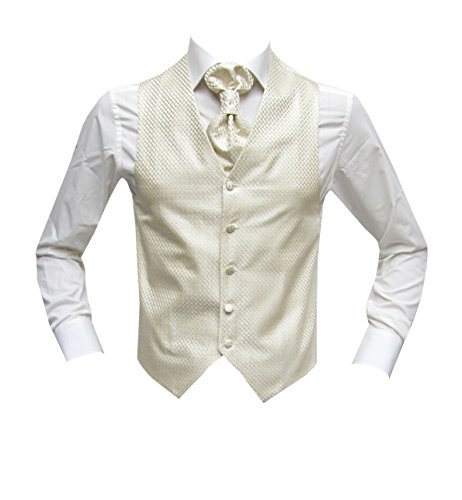 Hochzeitwesten Set mit Plastron Miami Creme 54 von MMUGA