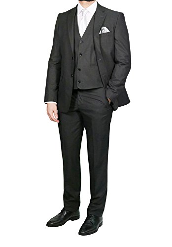 MMUGA Elegante Herrenanzug mit Weste Anthrazit 64 von MMUGA