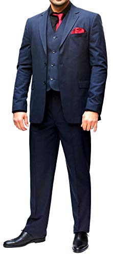 MMUGA Elegante Herrenanzug mit Weste Dunkelblau 70 von MMUGA