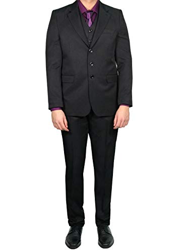 MMUGA Herren Anzug 2-teilig Slim-fit/Tailliert Schwarz 23 von MMUGA