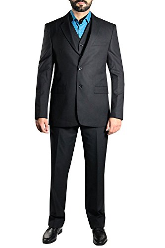MMUGA Herren Anzug mit Weste Tailliert Schwarz 56 MMUGA Herren Anzug mit Weste Tailliert Schwarz 56 von MMUGA