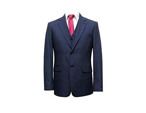 MMUGA Herrenanzug Slim Fit Tailliert 2 Rückenschlitze Navyblau 27 von MMUGA