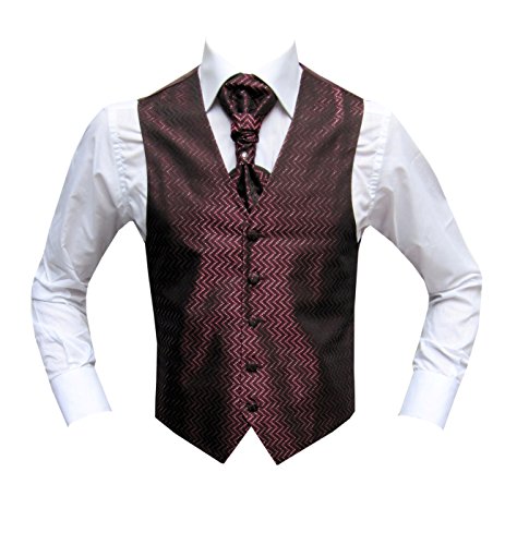MMUGA Hochzeitsweste Set mit Plastron Bordeaux 50 von MMUGA