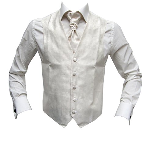 MMUGA Hochzeitwesten Set mit Plastron Creme 110 von MMUGA