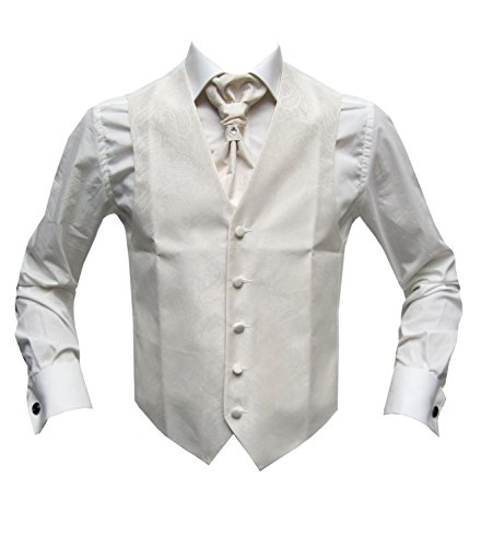 MMUGA Hochzeitwesten Set mit Plastron Creme 54 von MMUGA