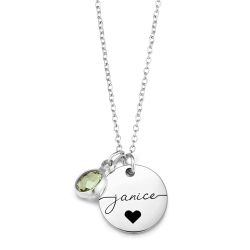 MMXX Namenskette mit Geburtsstein Personalisierte Benutzerdefinierte Namenskette für Frauen Personalisierte Geschenke mit 1–6 Geburtssteinen für Muttertag/Jahrestag/Geburtstag (Silber Farbe) von MMXX