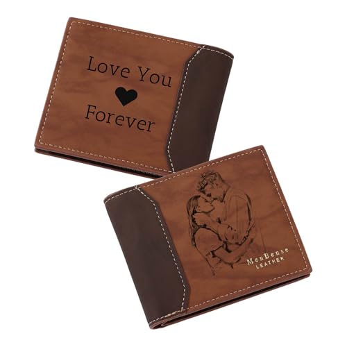 MMXX Personalisierte Herren Geldbörse Leder Gravieren von Bildern Texten Portmonee Herren mit Vielen Kartenfächern Münzfach Geschenk für Papa Opa Ehemann Freund -B2 von MMXX