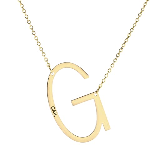 MMXX Personalisierte Initialen-Halsketten für Frauen Individuelle Seitliche Initialen-Halsketten A-Z Buchstaben-Halsketten Neuartige Geschenke für Geburtstag/Neujahr/Muttertag (I-Gold) von MMXX