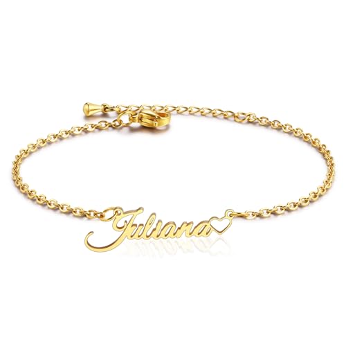 MMXX Personalisierte Name Armband oder Fußkettchen für Frauen Benutzerdefinierte Gold/Silber/Rose Gold Namensschild Armbänder mit Geburtsstein Geschenk für Mutter Freundin Tochter - A3 von MMXX